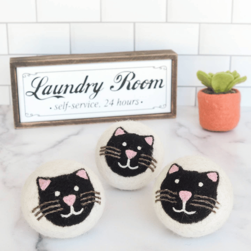 Black Cats Eco Wool Dryer Balls