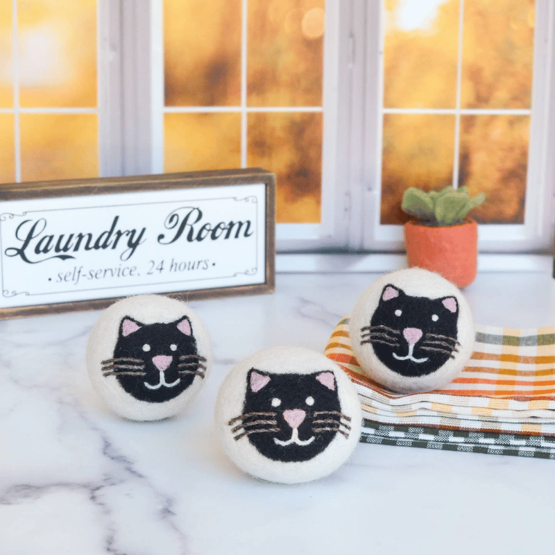 Black Cats Eco Wool Dryer Balls