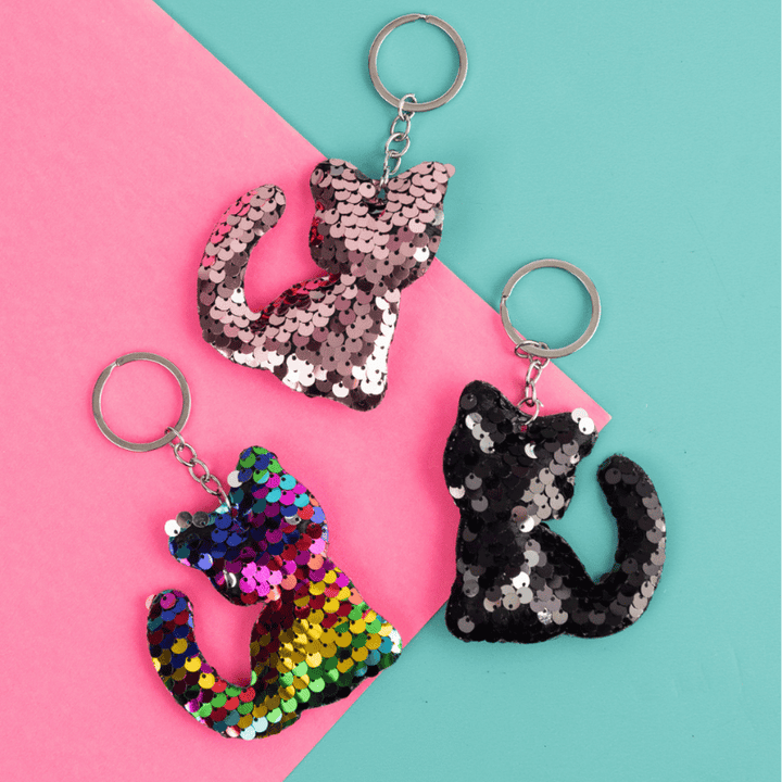 Cat Sequin Keychain