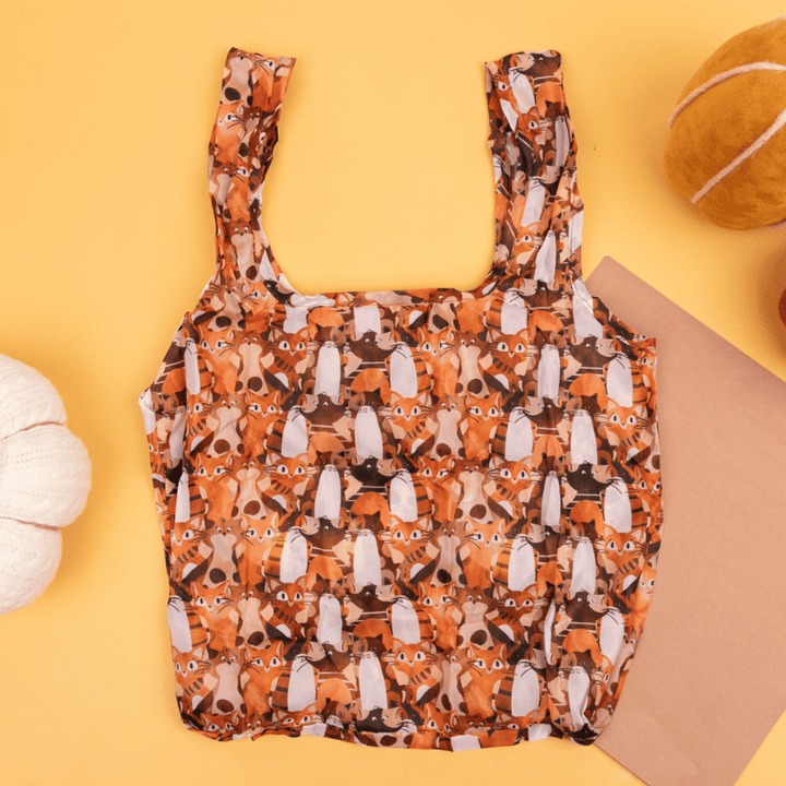 Crazy Cats Packable Tote Bag