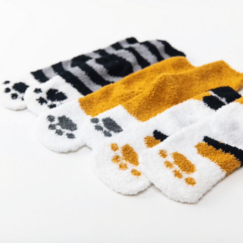 Fuzzy Cat Socks 3-Pack