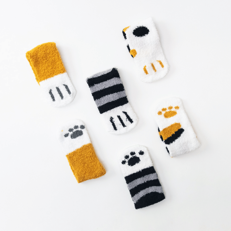 Fuzzy Cat Socks 3-Pack