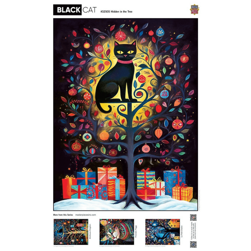 Black Cats Hidden in the Tree Puzzle