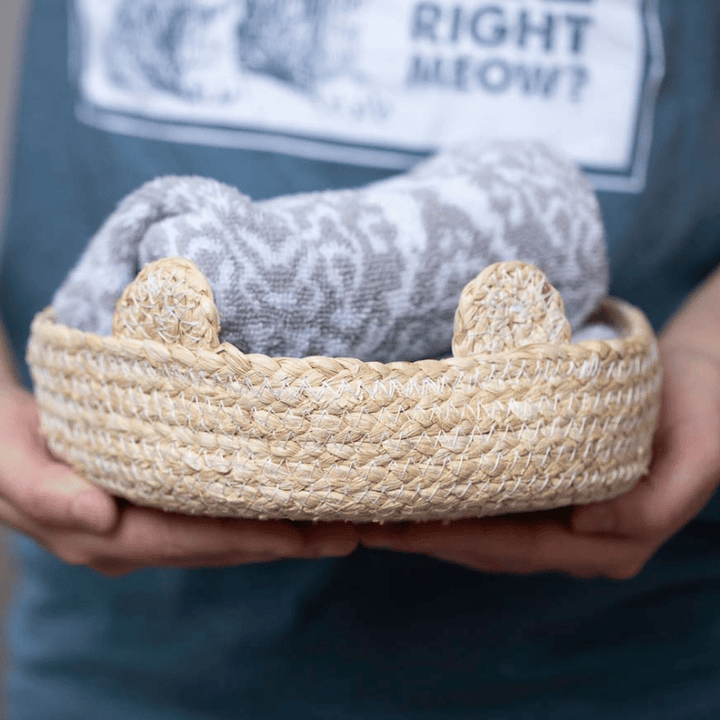 Natural Woven Cat Basket