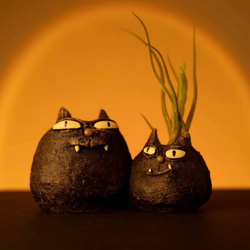 Spooky and Fang Cat Blobhouse Planters