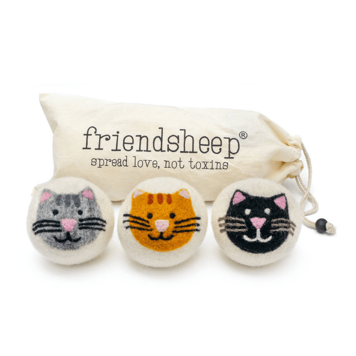 Multicolor Cats Eco Wool Dryer Balls