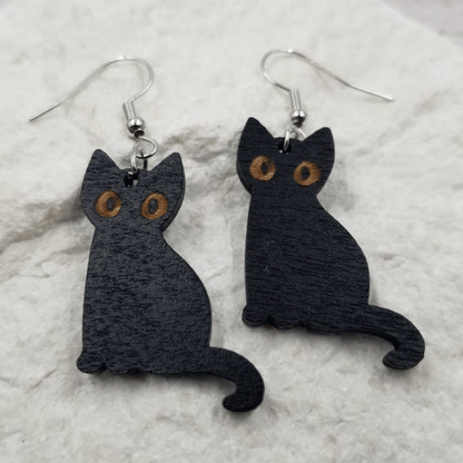 Black Cat Earrings
