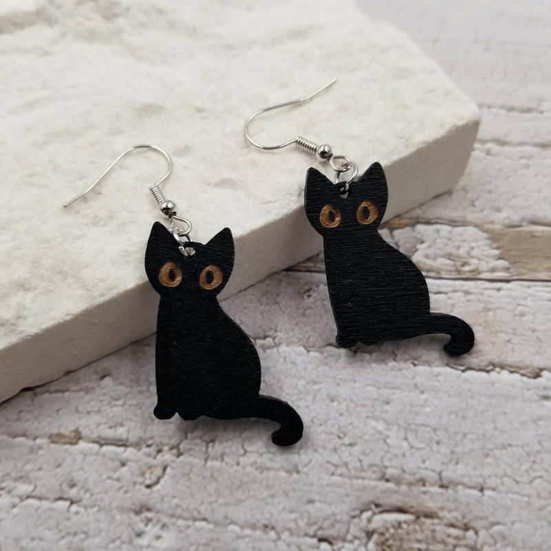 Black Cat Earrings