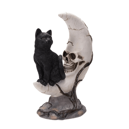 Black Cat On Moon Skull