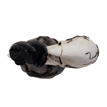 Black Cat On Moon Skull
