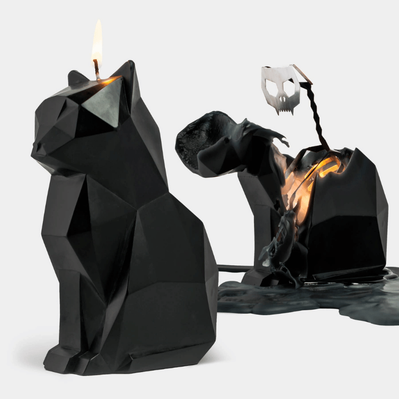 Black Cat Skeleton Candle