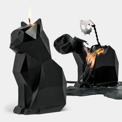 Black Cat Skeleton Candle