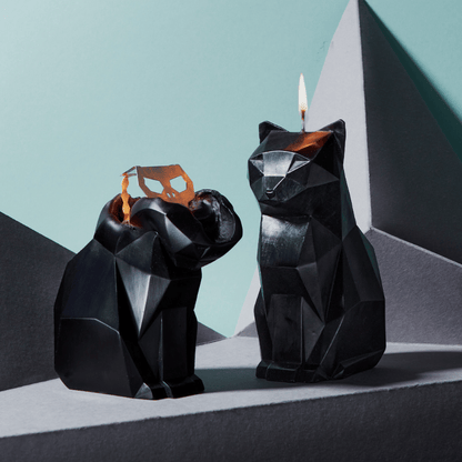 Black Cat Skeleton Candle