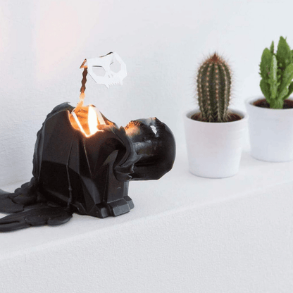 Black Cat Skeleton Candle