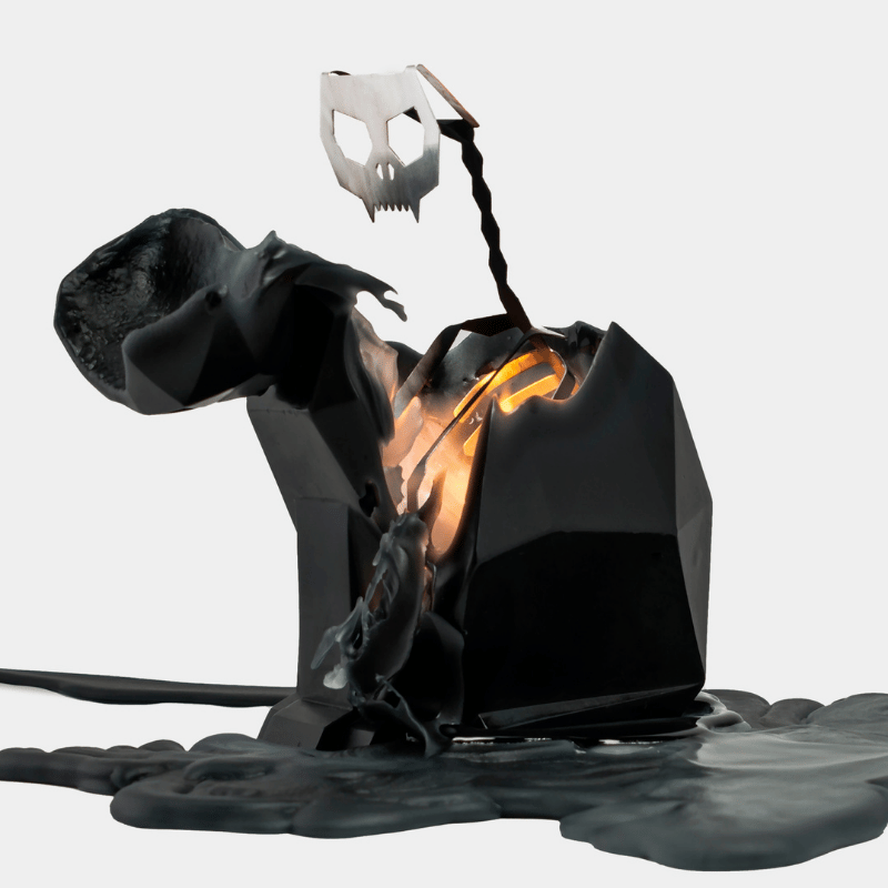 Black Cat Skeleton Candle