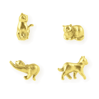 Cast Metal Cat Magnets - Gold