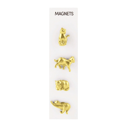 Cast Metal Cat Magnets - Gold