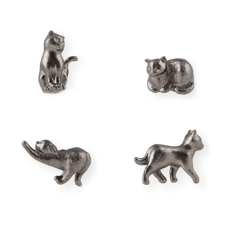 Cast Metal Cat Magnets - Pewter