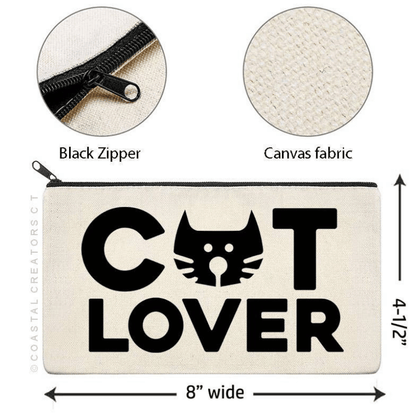 Cat Lover Multi-Purpose Canvas Zipper Pouch