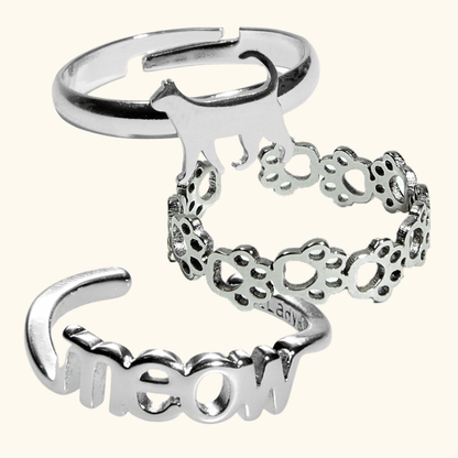 Cat Lover's Ring Set