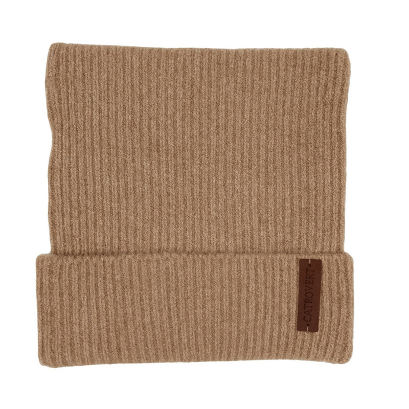 Catrovert Cat Ear Square Ribbed Knit Beanie