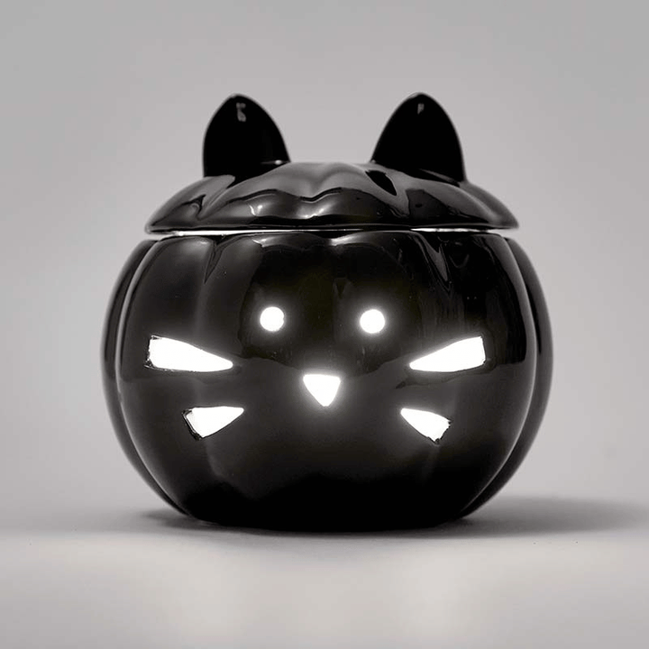 Ceramic Black Cat-O-Lantern