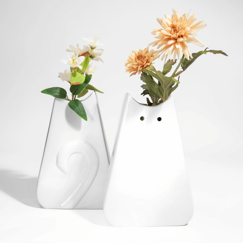 Flat Cat Vase