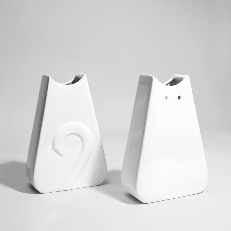 Flat Cat Vase