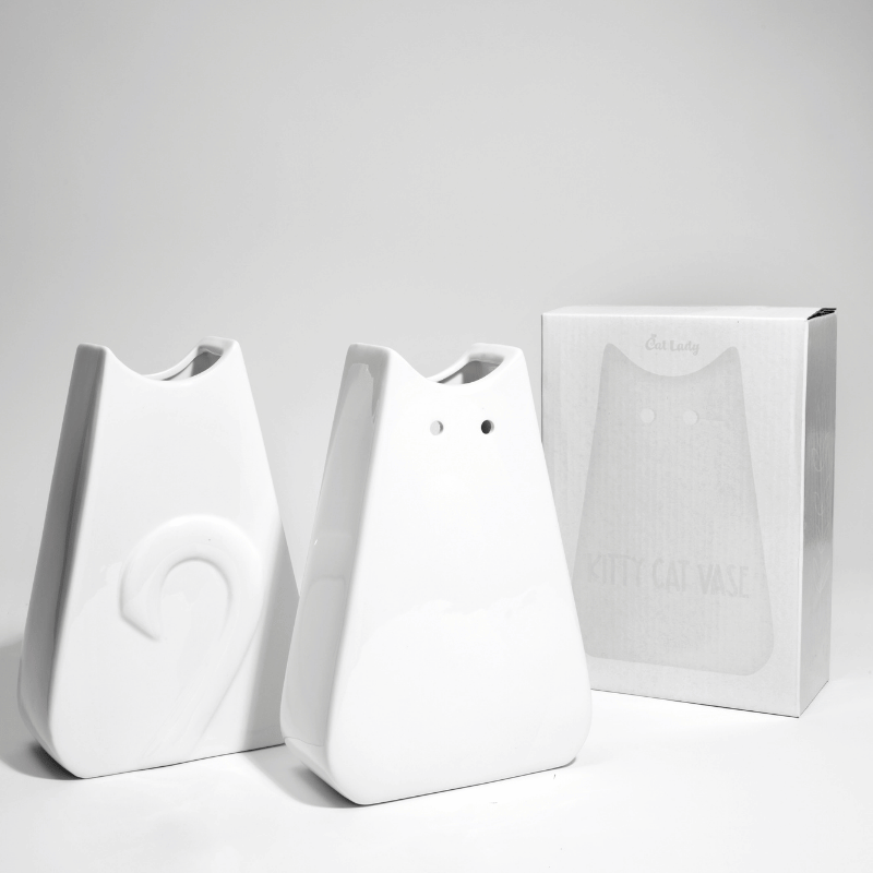 Flat Cat Vase
