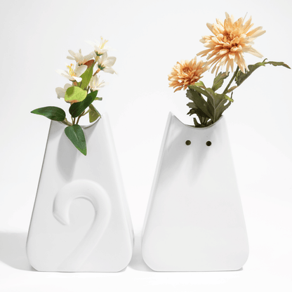 Flat Cat Vase