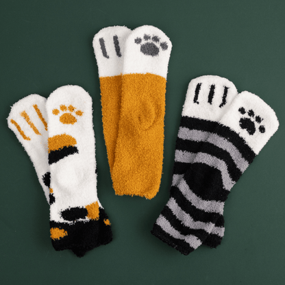 Fuzzy Cat Socks 3-Pack