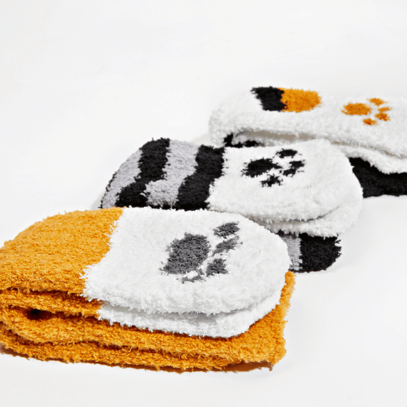 Fuzzy Cat Socks 3-Pack