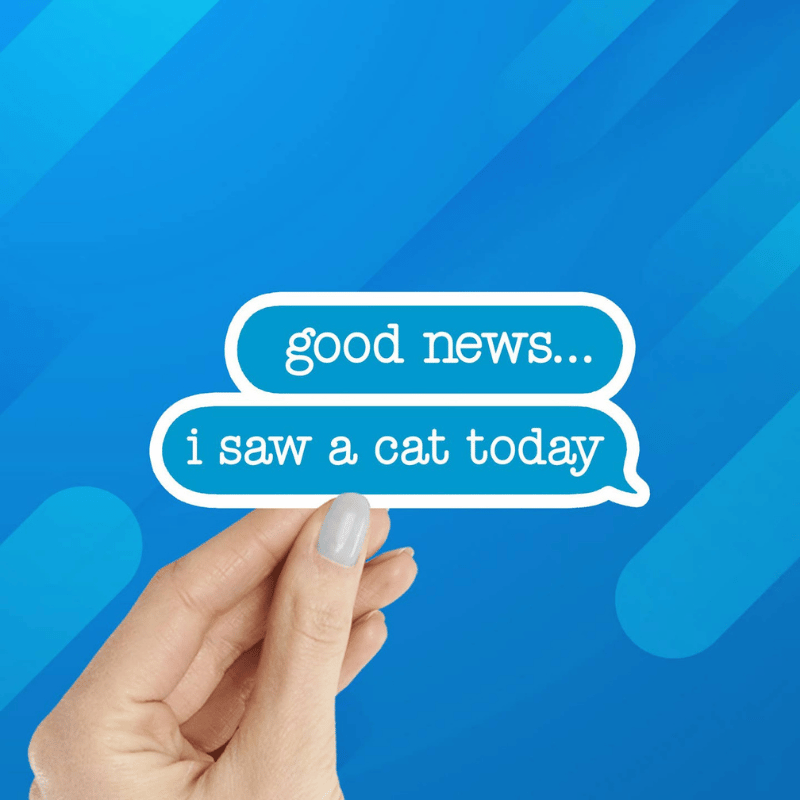 Good News, I Saw A Cat Today Laptop Bottle Sticker