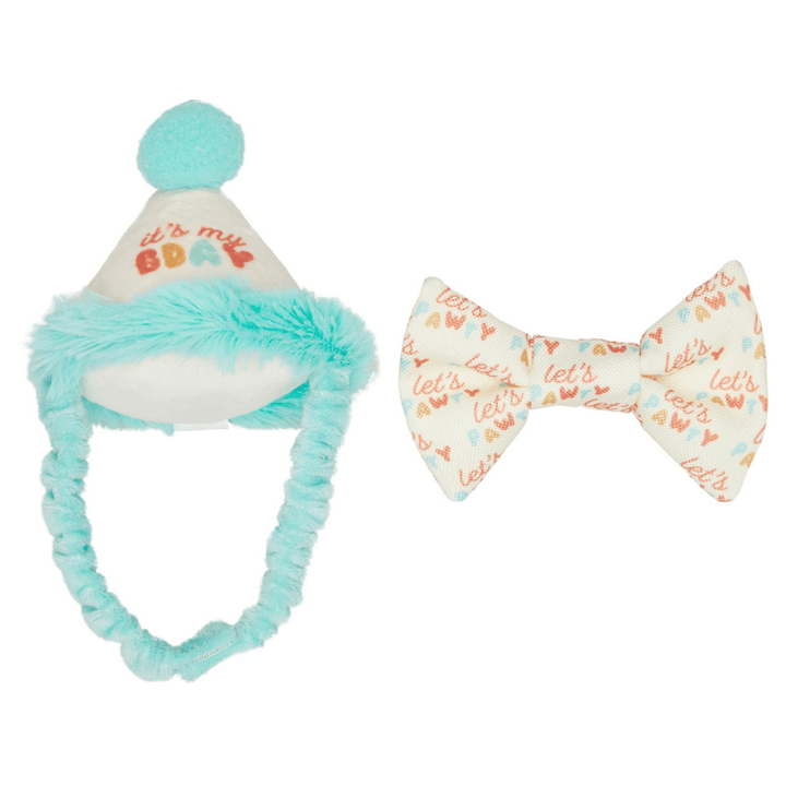 Happy Purrday Cat Hat and Bowtie Set