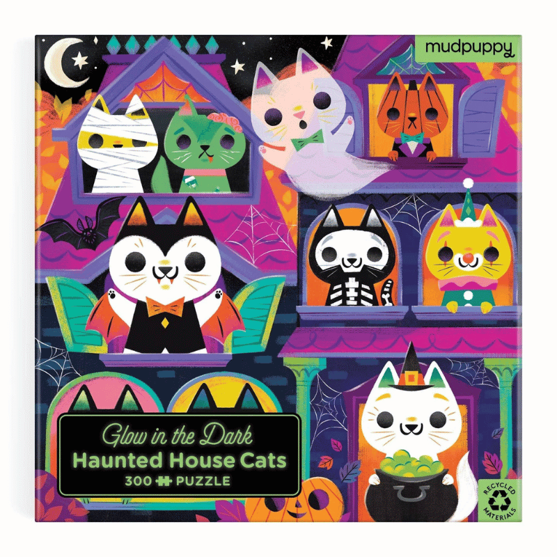 Haunted House Cats 300 Piece Glow in the Dark Puzzle