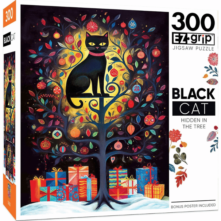 Black Cats Hidden in the Tree Puzzle