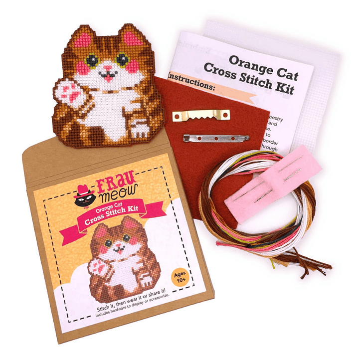 Orange Cat Cross Stitch Kit