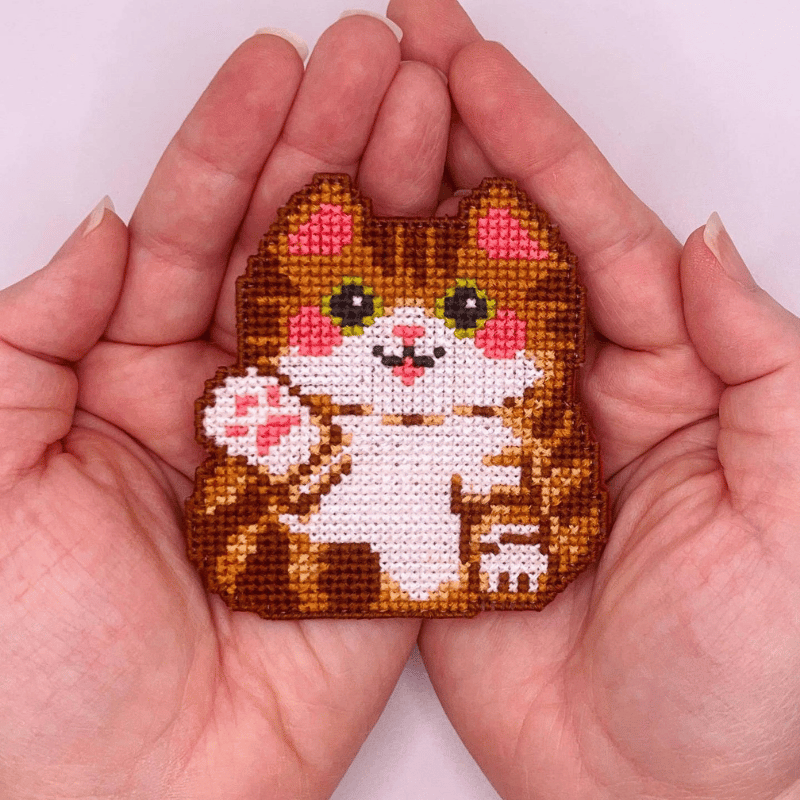 Orange Cat Cross Stitch Kit