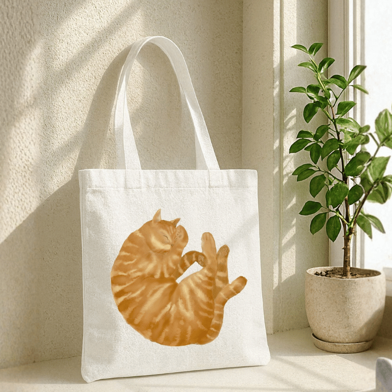 Orange Tabby Cat Canvas Tote Bag