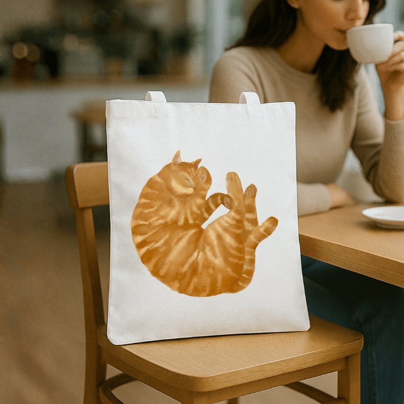 Orange Tabby Cat Canvas Tote Bag