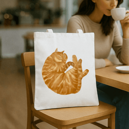 Orange Tabby Cat Canvas Tote Bag