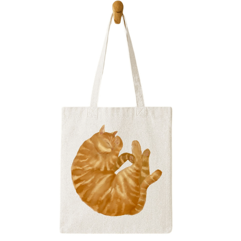 Orange Tabby Cat Canvas Tote Bag