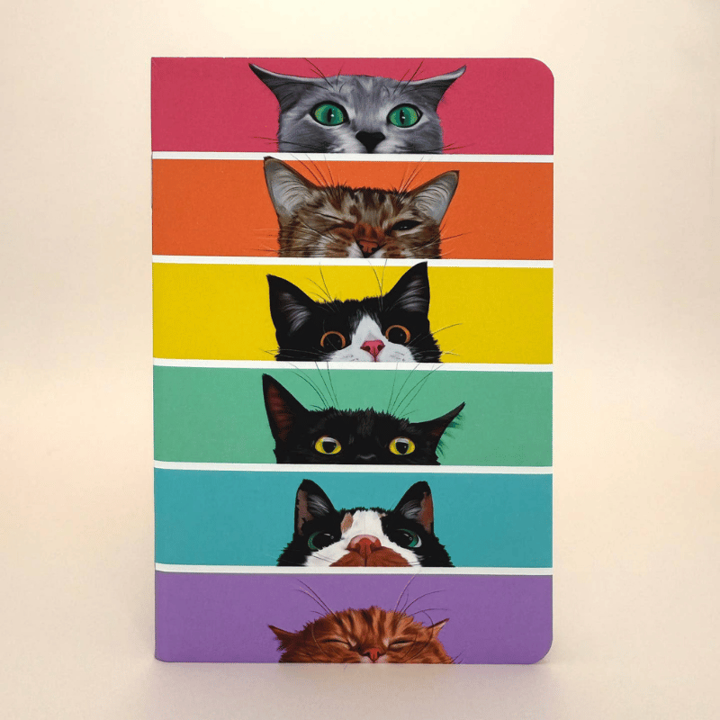 Add-On: Peeking Rainbow Cats Pocket Notebook & Bookmark