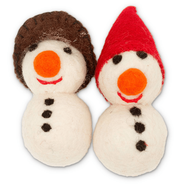 Snowman Wool Cat Toy - Pack of 2