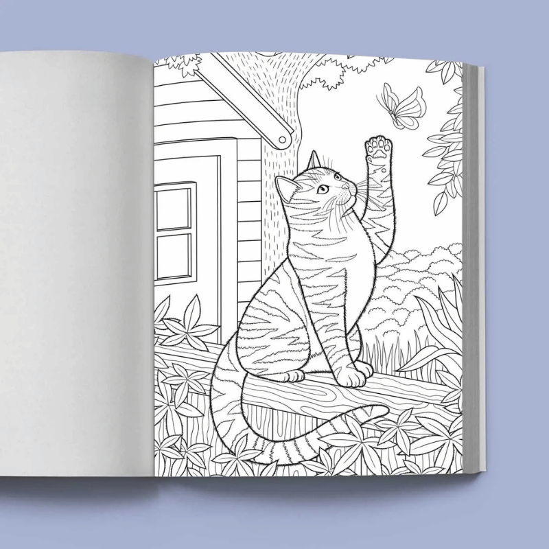 Stress Relief Cat Coloring Book