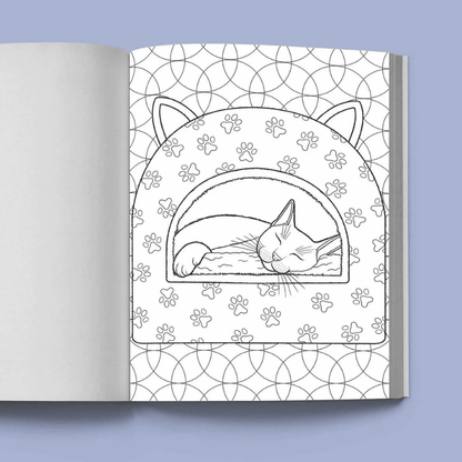 Stress Relief Cat Coloring Book