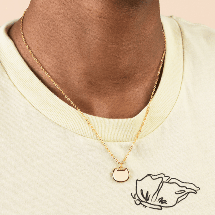 Sweetheart Cat Necklace - 22k Gold