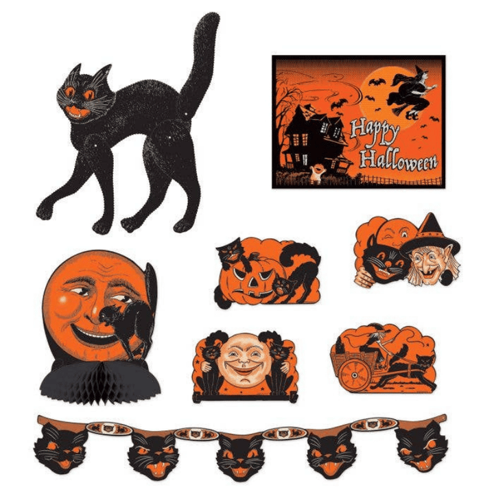 Vintage Halloween Decorama - 8 Pieces
