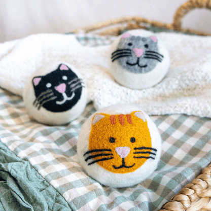 Multicolor Cats Eco Wool Dryer Balls