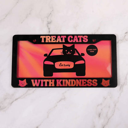 "Treat Cats..." License Plate Frame
